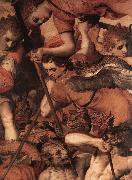 FLORIS, Frans The Fall of the Rebellious Angels (detail) dg oil on canvas
